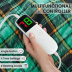 Green Heated Blanket Electric Throw 50X60, Heating Blanket for Couch, Plaid Sherpa Winter Blankets Warmer, 10 Levels & 8-Hour Auto Off, Fast Heated House Warming Gifts New Home Christmas Decor for Mom