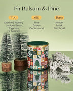 M&SENSE Fir & Pine Scented Holiday Candle 55 Hours Long Lasting Wood Scent Gift for Christmas, 9.9oz All Natural Soy Wax Clean Non Toxic Candle for Housewarming & Stress Relief