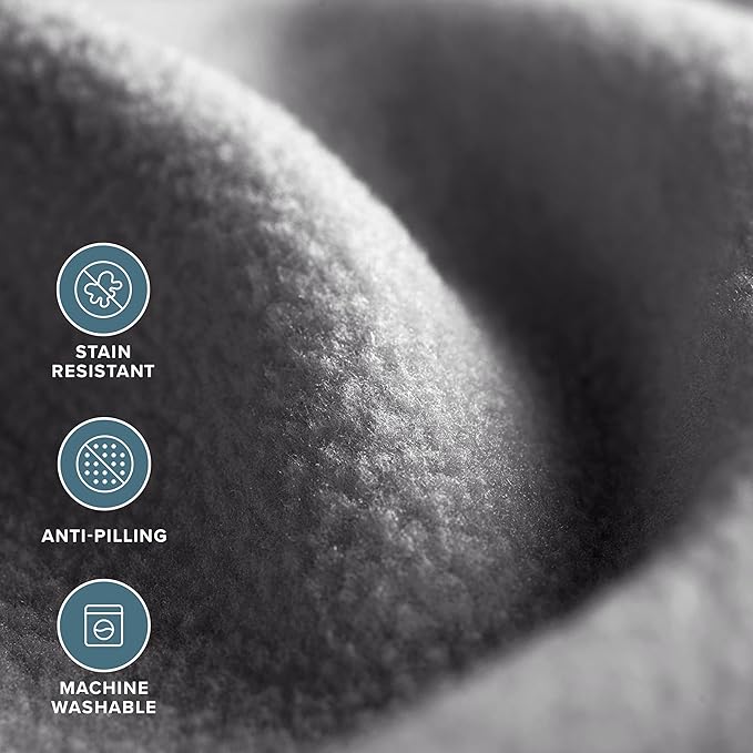 Bare Home Polar Fleece Blanket - Full/Queen - Grey - Warm & Cozy - Premium Fleece Throw for Bed, Sofa, Camping, Travel and Cold Nights - Lightweight Blanket (Full/Queen, Grey)