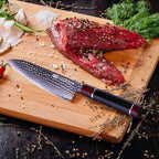 FINDKING Eternity Series Japanese Chef Knife with ABS sheath, Professional Kitchen Knife, 9Cr18MoV Damascus Steel Blade, Resin Octagonal Handle, Sharp, for Meat Cutting, 8 Inches