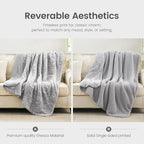 Cozy Bliss Luxury Sherpa Throw Blanket for Couch, Premium Reversible Plush Thick Throw, Warm Cozy Soft Blanket for Home and Gifts (Mottled Grey, 50" x 60")