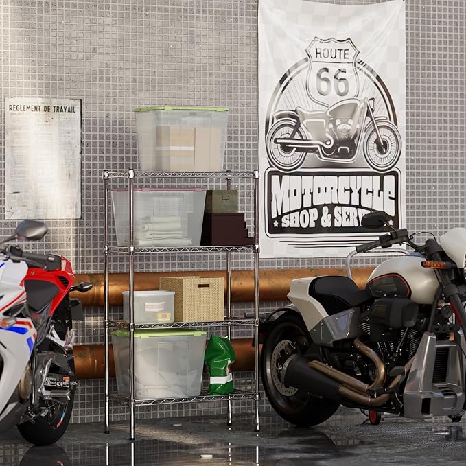 14" Deep x 30" Wide x 54" Height Wire Shelving Kit | 4-Tier | NSF Commercial Storage Rack Unit