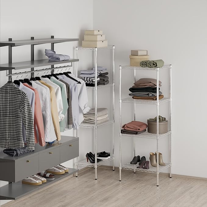 21" Deep x 24" Wide x 64" Height Wire Shelving Kit | 4-Tier | NSF Commercial Storage Rack Unit