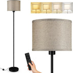 Floor Lamps for Living Room, Stepless Dimmable Floor Lamp with Remote, 2700K-6500K Colors Temperature & Brightness Adjustable,10W/1200LM Jute LED Floor Lamp, Modern Standing Lamp for Bedroom/Office