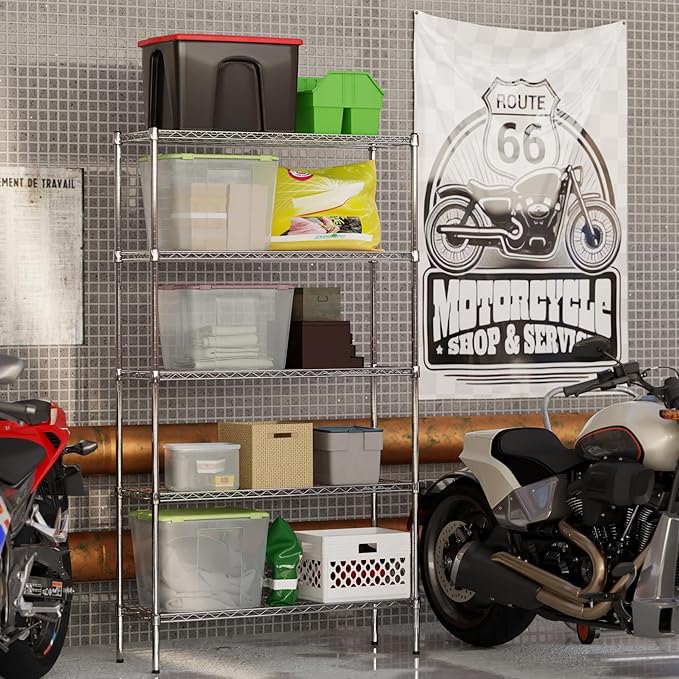 14" Deep x 42" Wide x 74" Height Wire Shelving Kit | 5-Tier | NSF Commercial Storage Rack Unit