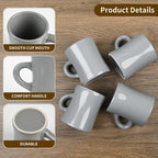 11oz White Diner Coffee Mug Set of 4 Ceramic Mugs Great for Kitchen Set, Travel, and Hot Tea (Grey)