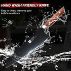 TIVOLI Chef Knife, 8 Inch Professional Cooking Knife, High Carbon Steel Ultra Sharp Deep Cutting Knife with Full Tang Ergonomic Wood Handle, Gift for Men Women Christmas