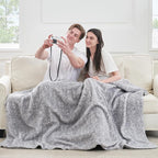 Cozy Bliss Luxury Sherpa Throw Blanket for Couch, Premium Reversible Plush Thick Throw, Warm Cozy Soft Blanket for Home and Gifts (Mottled Grey, 60" x 80")