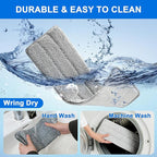 JOYMOOP Mop Replacement Pads, Reusable Microfiber Mop Pads for 13-inch Flat Mop and Mop Bucket Set, Pack of 4 Refills - Stripe and Pink