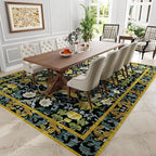 Topllen Washable Area Rug - Area Rug 6'x9' Boho Soft Living Room Rug, Non-Slip Large Area Rugs Indoor for Dining Room Livingroom Bedroom, Vintage Rug (Dark Green, 6x9ft)