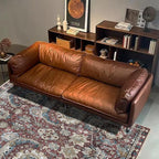 RUGSURE Washable Area Rugs - Perfect for Living Room, Bedroom, Kids Room, Nursery - Stain & Water Resistant Non-Slip, Pet & Child Friendly, Vintage Tribal Area Rugs (Rust and Blue, 4' x 6')