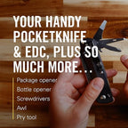 LEATHERMAN, FREE K2, Folding Pocketknife, 8-in-1 Multi-tool for Everyday Carry (EDC), Home & Outdoors, Made in USA, Silver (K2X with Serrated Blade)
