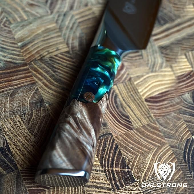 Dalstrong BBQ Pitmaster Knife - 8 inch - Valhalla Series - Forked Tip & Bottle Opener - HC Steel - Celestial Resin & Wood Handle - Breaking Knife - w/Leather Sheath