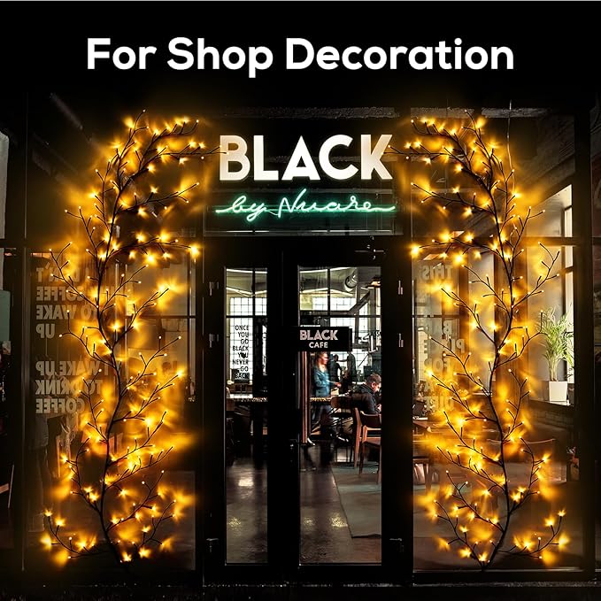 Enchanted Willow Vine Lights for Home Decor with 160LEDs, 8.2FT Wall Decoration Light with 8 Remote Control Modes (Brown)(1PCS)