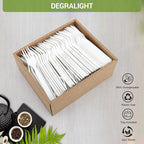 100% Compostable Froks - 200Pcs Heavy Duty Biodegradable Forks Disposable Utensils, BPA-Free, Heat Resistant, BPI Certified Disposable Forks, Eco Friendly Cutlery for Party, Office & Picnic