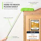 Extendable Microfiber Feather Duster, Feather Dusters for Cleaning, Ceiling Fan Dust and Cobweb Cleaner - Electrostatic Bendable Head - up to 55 Inch