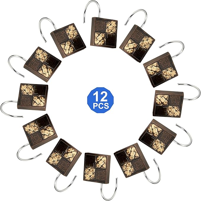 Zahari Home 13pc Zambia Animal Shower Curtain Set & Hooks - Classic Fabric Shower Curtain - Unique Western Country Design