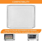 GCQ Smart Oven Air Fryer Pro Accessories for Breville BOV900BSS BOV950BSS, 16.5"D x 11.8"W x 0.5"H Food Grade Steel Dehydrate Mesh Baskets Accessories Tray for Breville Air Fryer Toaster Oven