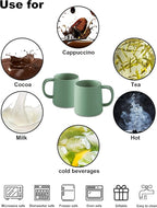 T-WARE 16 Oz Coffee Mugs, Matte Sage Green Mug Set of 2, Ceramic Mugs Coffee, Solid Color Coffee Cups Ceramic