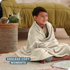 Bare Home Fleece Blanket - Kid Size - Ultra-Soft Lightweight for Bed, Sofa, and Couch - Luxury Microplush - Cozy Warm Blanket (Kid, Oyster)