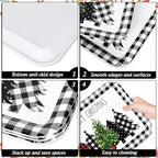 3Pcs Christmas Serving Trays Black and White Plaid Xmas Tree Platter Rustic Serving Dishes for Holiday Party Sharing Snacks Fruit Dessert Candy