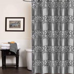 Zahari Home Sinatra 13pc Bathroom Shower Curtain Set - Classic Luxury Fabric Curtains with Unique Design & 12 Hooks