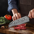 Wakoli NIT Santoku Knife – 7.1-Inch Professional Damascus Kitchen Knife | 67-Layer VG10 Core Steel Blade | Ergonomic G10 Handle | High-Performance Japanese-Style Chef’s Knife in Gift Box