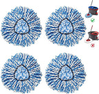 BonusLife 4-Pack Mop Head for O-Ceda RinseClea Spin Mop Refill 2-Tank System Only Easy Cleaning Microfiber Replacement