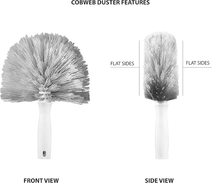 Unger Cobweb & Corner Duster – Dusters for Cleaning, Compatible with Telescopic Poles, Dusting Tools, Great for Ceilings, Moldings, HVAC & Floor Vents, and Corners