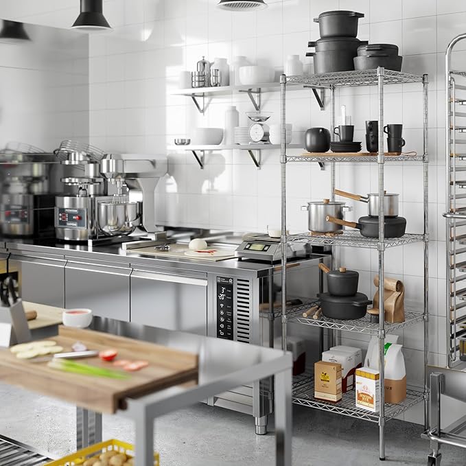 21" Deep x 24" Wide x 74" Height Wire Shelving Kit | 5-Tier | NSF Commercial Storage Rack Unit