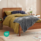 Bare Home Fleece Blanket - Kid Size - Ultra-Soft Lightweight for Bed, Sofa, and Couch - Luxury Microplush - Cozy Warm Blanket (Kid, Grey)