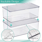 Pantry Storage Bins for with Hinged Lids
