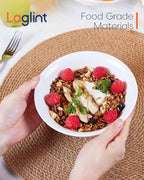 14 OZ (16 OZ MAX) White Opal Glass Cereal Bowl Set of 6, 6.5 inch Dishwasher & Microwave Safe Round Bowls for Soup, Salad and Rice