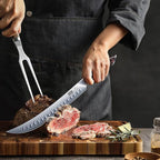 HOSHANHO Carving Slicing Knife, 10 Inch Japanese High Carbon Steel Brisket Knife with Ergonomic Pakkawood Handle, Razor Sharp Curved Butcher Breaking Knives for Meat Cutting