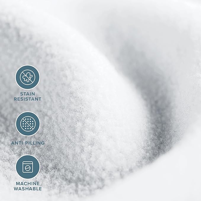 Bare Home Polar Fleece Blanket - Full/Queen - White - Warm & Cozy - Premium Fleece Throw for Bed, Sofa, Camping, Travel and Cold Nights - Lightweight Blanket (Full/Queen, White)