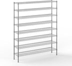 14" Deep x 60" Wide x 74" Height Wire Shelving Kit | 8-Tier | NSF Commercial Storage Rack Unit