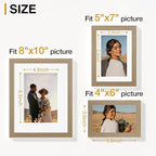 Vittanly 15 Pack Picture Frames Collage Wall Decor, Multi Sizes Including 3pcs 8x10, 6pcs 5x7 and 6pcs 4x6 Photo Frames, Gallery Frame Set for Wall or Tabletop Display, Olive Brown