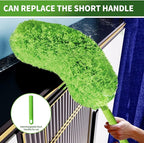 Cobweb Duster with Extension Pole, Washable Cleaning Duster Set with 2 Duster Heads, Corner Brush, 15-110-Inch Telescoping Pole for high Ceiling Fans, Long Duster for high Ceilings，Reach Duster