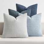 MIULEE Pack of 4 Decorative Textured Boucle Christmas Throw Pillow Covers 18x18 Inch Neutral Blue Accent Solid Pillow Cases Couch Cushion Covers for Modern Farmhouse Boho Bed Livingroom Home Decor