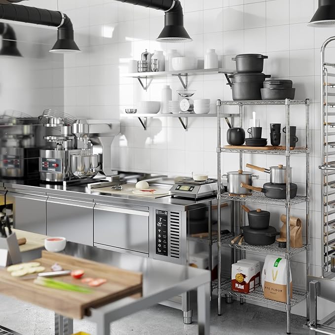 14" Deep x 24" Wide x 64" Height Wire Shelving Kit | 5-Tier | NSF Commercial Storage Rack Unit