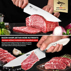 MAD SHARK Chef Knife 8 inch Kitchen Knife High Carbon Stainless Steel Sharp Chef's Knives with Ergonomic Handle, Cooking Knife with Gift Box, Birthday Gifts for Mom/Dad(White)