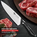MAD SHARK Chef Knife 8 inch Chopping Knife High Carbon Stainless Steel Shark Chef's Knives with Ergonomic Handle, Cooking Knife with Gift Box, Birthday Gifts for Mom/Dad, Black