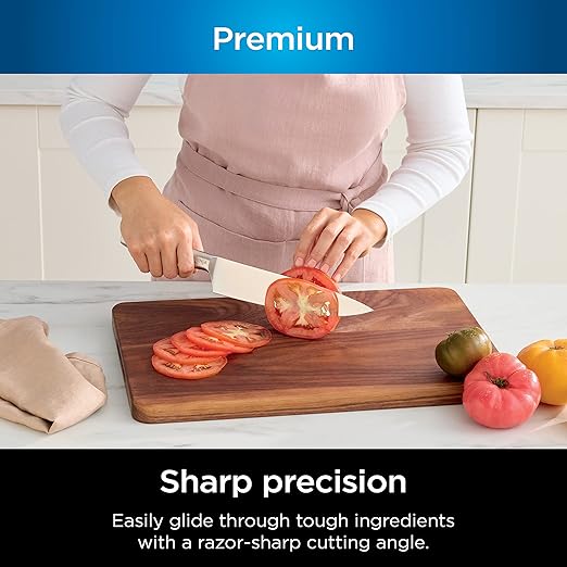 Ninja K62012 Foodi NeverDull Premium 12-Piece German Stainless Steel Knife System with Built-in Sharpener, Stainless Steel/Black