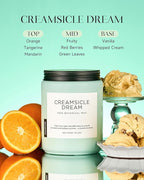 M&SENSE Orange Creamsicle Scented Candle, 19.4oz 110 Hours Slow Burning Non Toxic Natural Soy Wax 2 Wick Candle for Home Scented, Long Lasting Home Fragrance Gifts for Housewarming & Anniversry