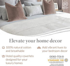 Threadmill Luxury Cotton Blankets for Twin Size Bed | All-Season 100% Cotton Twin Blanket for Bed | Aster Jacquard Lightweight, Soft & Cozy Coverlet, 350GSM, 68 x 90 inches | Beige