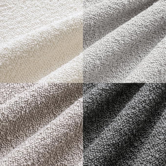 MIULEE Pack of 4 Decorative Textured Boucle Throw Pillow Covers 18x18 Inch Neutral Grey Accent Solid Pillow Cases Couch Cushion Covers for Modern Farmhouse Boho Chair Sofa Bed Livingroom Home Decor