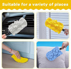 Zubebe 3 Pcs Duster Refill Reusable Fleece Duster Refills Feather Flat Dusters Multi Surface Washable Cleaning Pads Tools for Home, Blinds, Car, Pet, Furniture, Fans (White,Blue,Yellow)