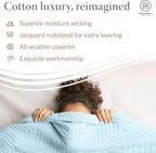 Threadmill Luxury Cotton Blankets for Twin Size Bed | All-Season 100% Cotton Twin Blanket for Bed | Aster Jacquard Lightweight, Soft & Cozy Coverlet, 350GSM, 68 x 90 inches | Light Blue