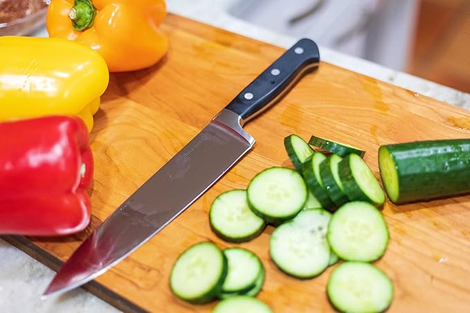 DURA LIVING 8 Inch Professional Chef Knife – High Carbon Stainless Steel, Razor-Sharp, Versatile Cooking & Cutting Kitchen Knife, Ergonomic Handle, Sleek Black Design