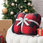 Cozy Bliss Luxury Sherpa Throw Blanket for Couch, Premium Reversible Buffalo Plaid Thick Throw, Warm Cozy Soft Blanket for Home and Gifts (Red/Black Buffalo Check, 50" x 60")